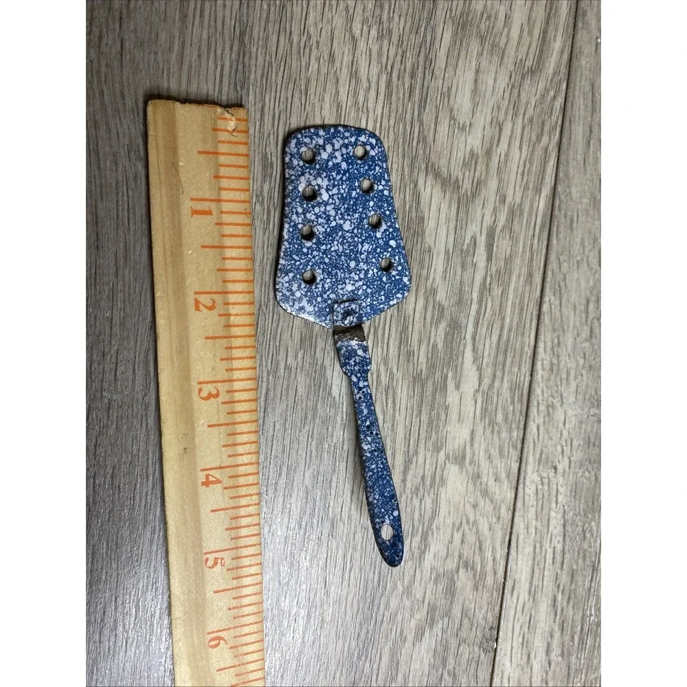Antique‎ German Doll Kitchen Pans Rare Blue Speckled Granite Ware Bing Marklin
